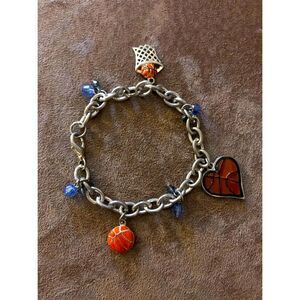 Basketball Heart Charm Bracelet